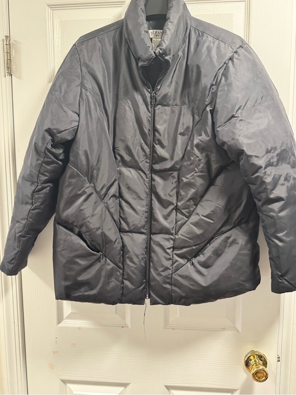 Alfani Outerwear Black Down Puffer Jacket, Size L